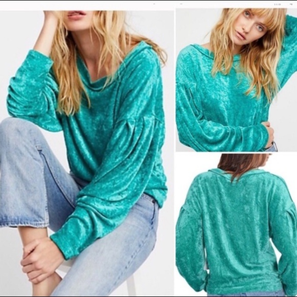 Free People Crushed Velvet Top